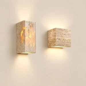 Minimalist Cube Travertine Up Down Wall Sconce for Decoration WB2033