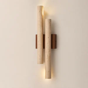 Minimalist Travertine Double-Tube Wall Sconce WB2047