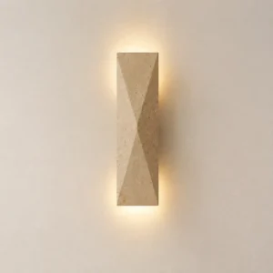 Twisted Diamond Vertical Travertine Up Down Glow Minimalist Wall Sconce WB2051
