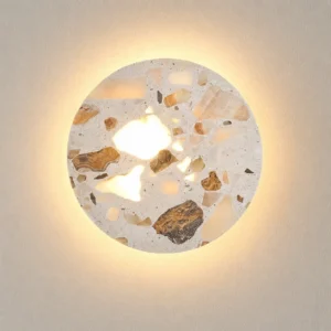 Modern Round Disc Natural Stone LED Wall Lamp for Interior Decor WC3003