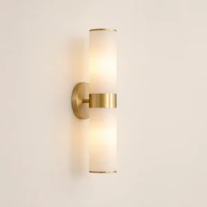 Vertical alabaster wall light with brass WD4002