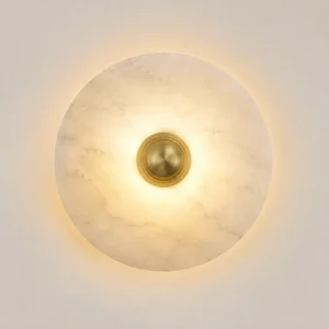 Modern Disc Alabaster &Brass Metal LED Wall Lamp WD4005